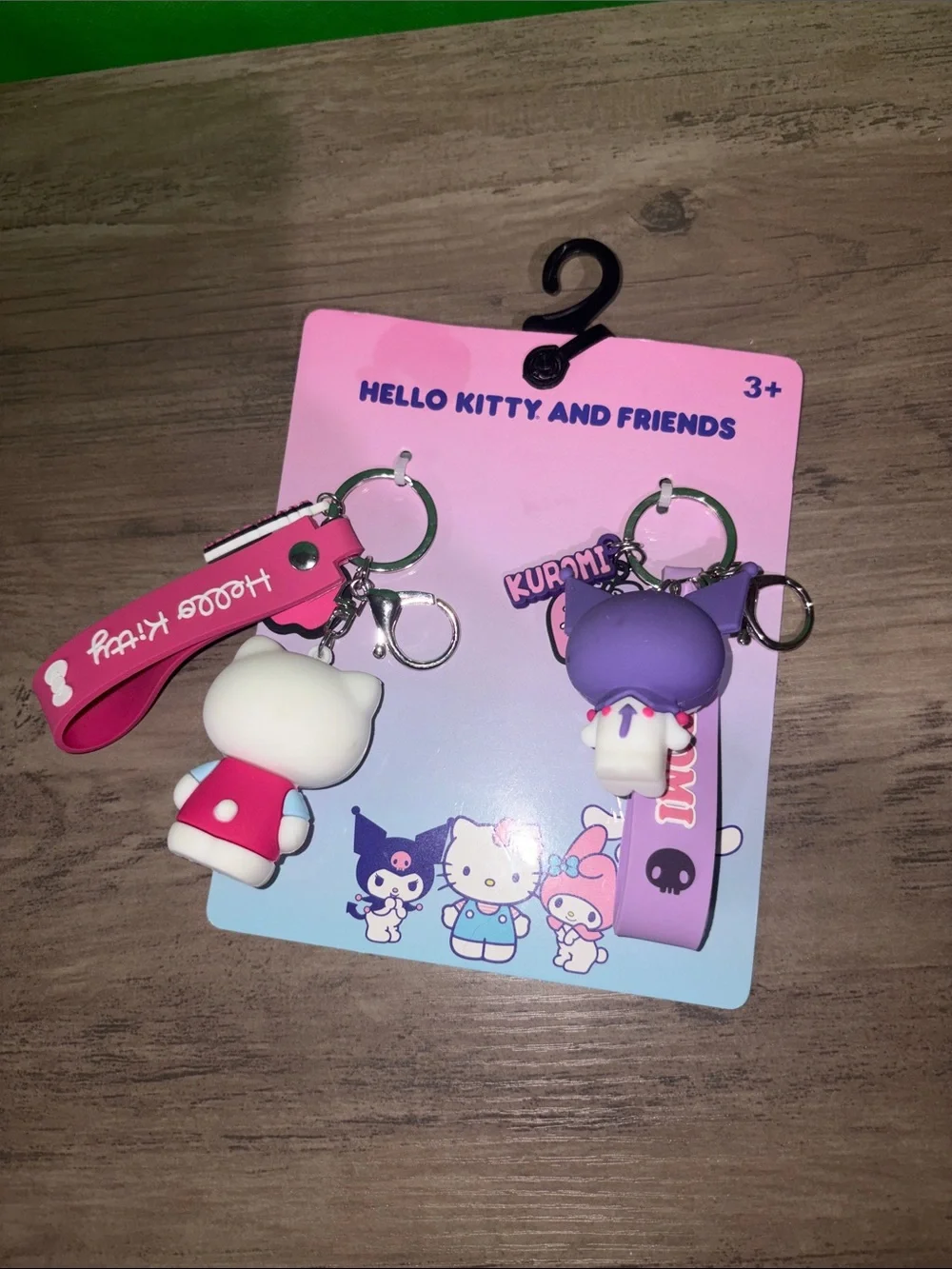 🆕💜 Sanrio Hello Kitty & Kuromi 2pc Wristlet Keychain Bag Charm Set NWT